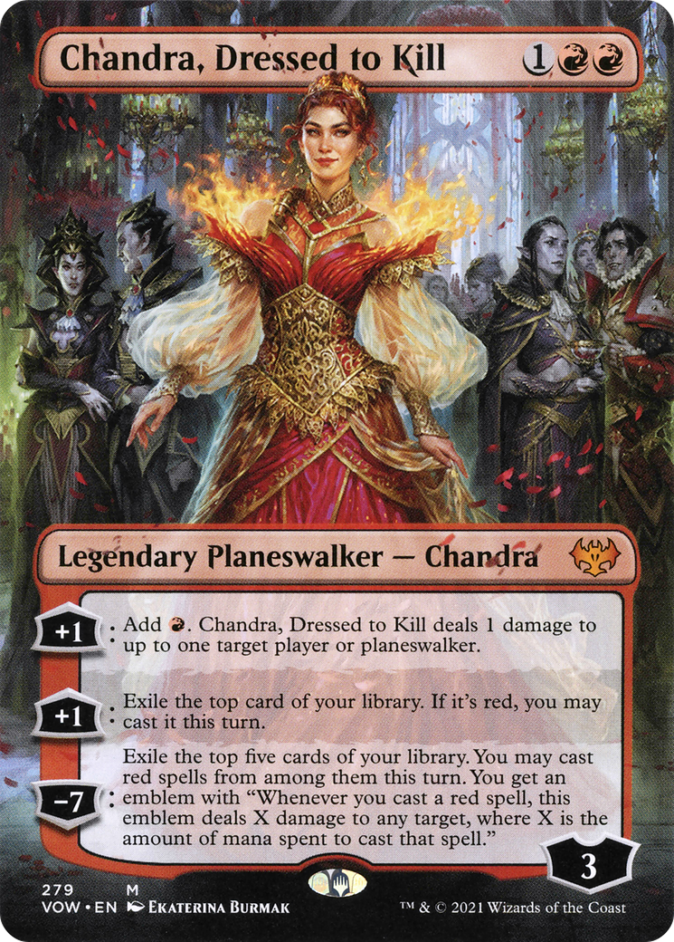 Chandra, Dressed to Kill (Borderless) (VOW-279)  - Innistrad: Crimson Vow