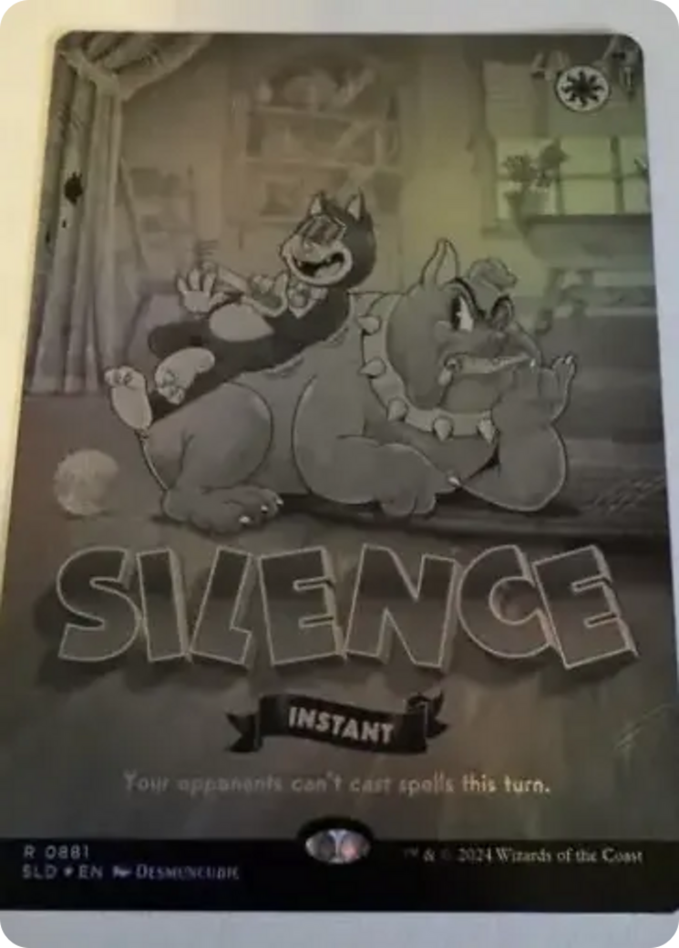 Silence (0881) (Black & White Foil) (SLD-881)  Foil - Secret Lair Drop (Borderless)