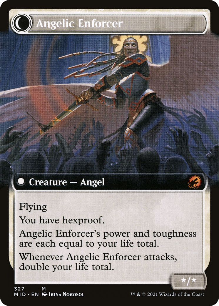 Enduring Angel (Extended Art) (MID-327)  - Innistrad: Midnight Hunt: (Extended Art, Double Faced Transform)