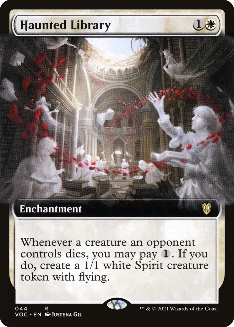 Haunted Library (Extended Art) (VOC-044)  - Crimson Vow Commander: (Extended Art)