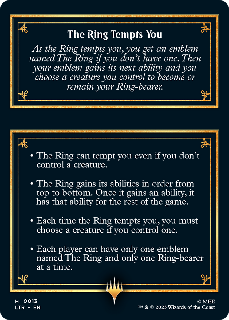 The Ring // The Ring Tempts You (TLTR-H13)  - Tales of Middle-earth Tokens