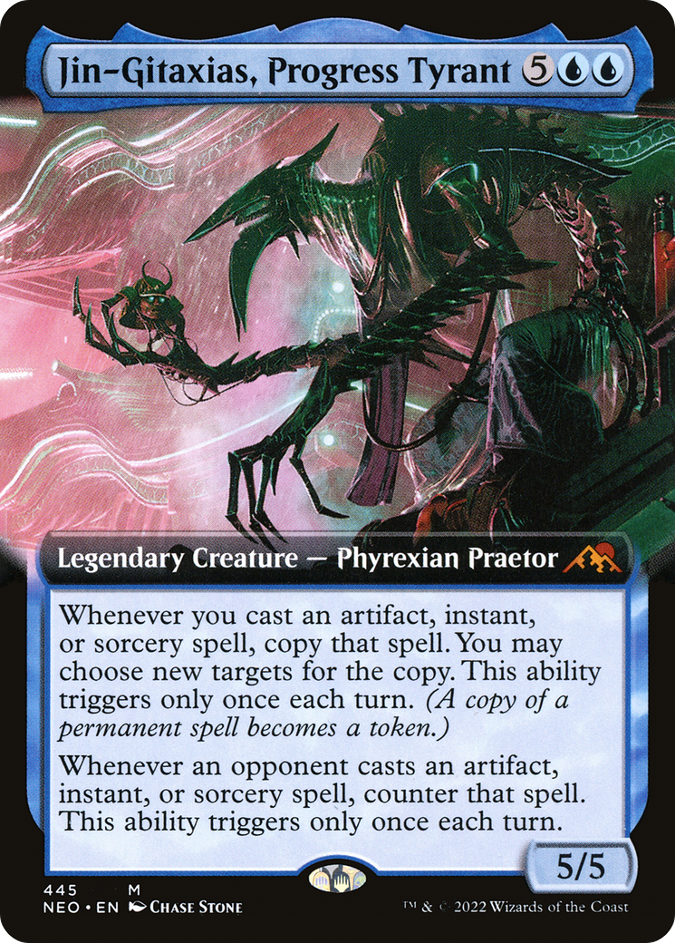 Jin-Gitaxias, Progress Tyrant (Extended Art) (NEO-445)  - Kamigawa: Neon Dynasty: (Extended Art)