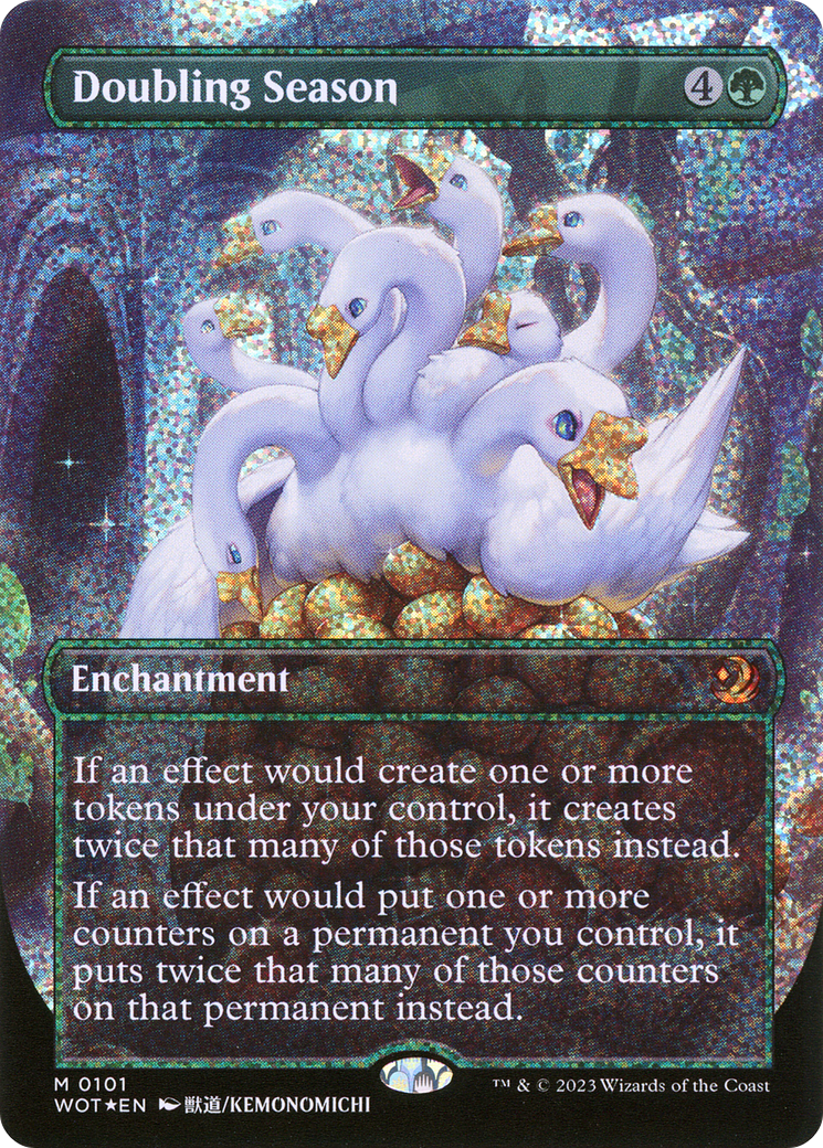 Doubling Season (Anime Borderless) (Confetti Foil) (WOT-101)  Foil - Wilds of Eldraine: Enchanting Tales