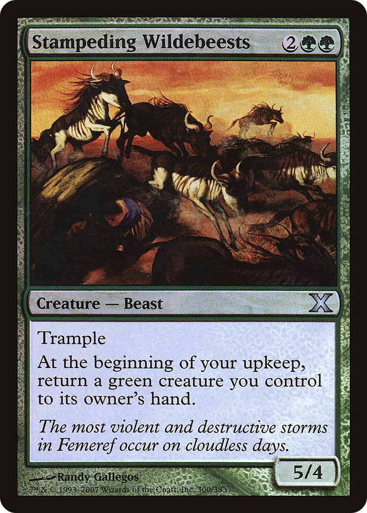 Stampeding Wildebeests (10E-300★)  Foil - Tenth Edition