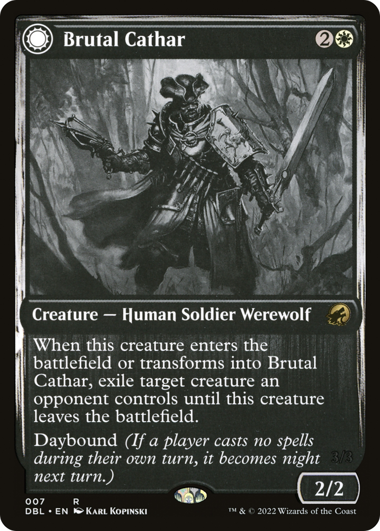 Brutal Cathar (DBL-007)  - Innistrad: Double Feature: (Double Faced Transform)