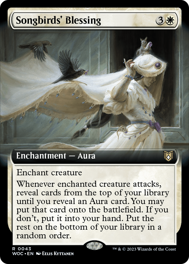 Songbirds' Blessing (Extended Art) (WOC-043)  - Wilds of Eldraine Commander: (Extended Art)
