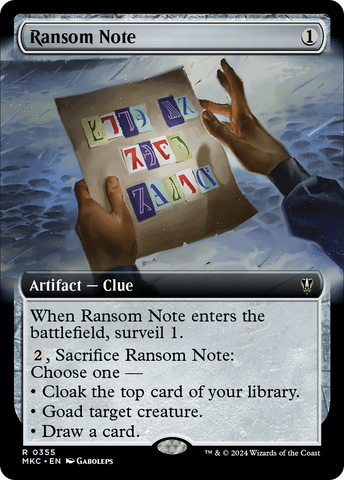 Ransom Note (0355) (Extended Art) (MKC-355)  - Murders at Karlov Manor Commander: (Extended Art)