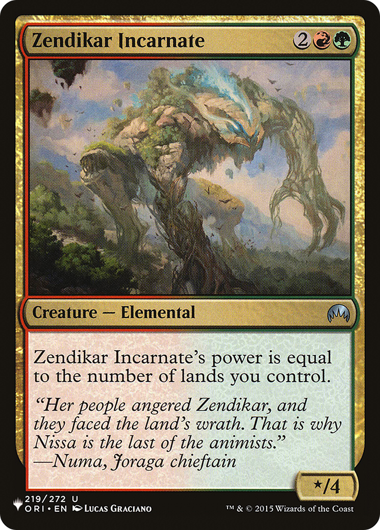 Zendikar Incarnate (LIST-ORI-219)  - The List