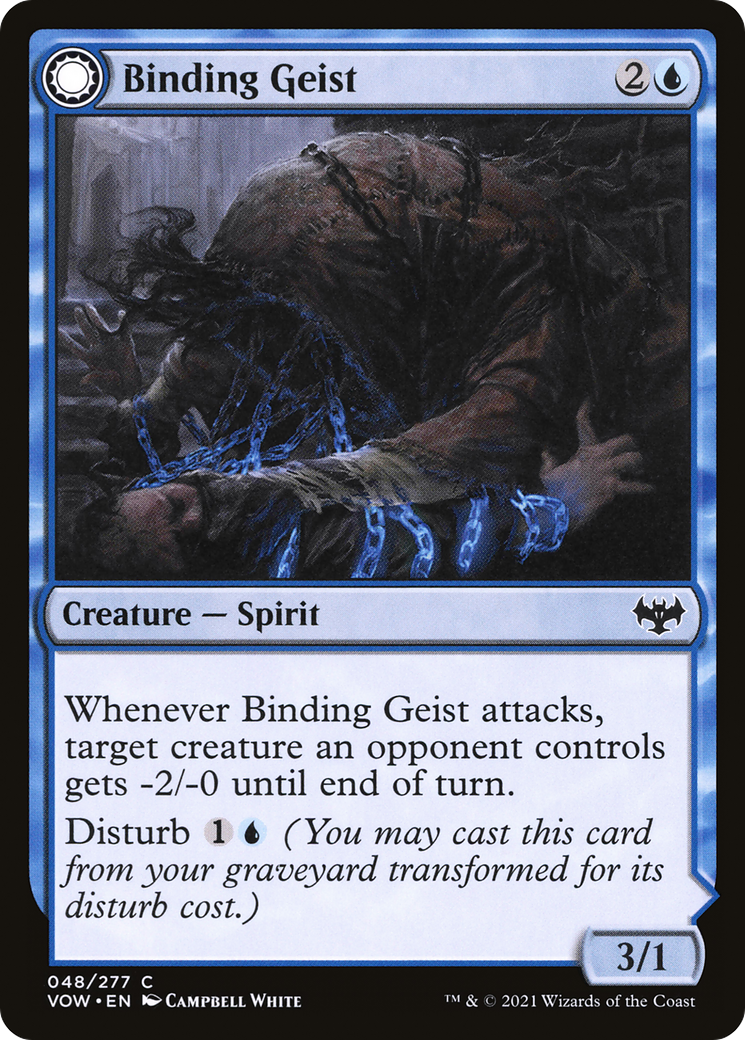 Binding Geist (VOW-048)  Foil - Innistrad: Crimson Vow: (Double Faced Transform)