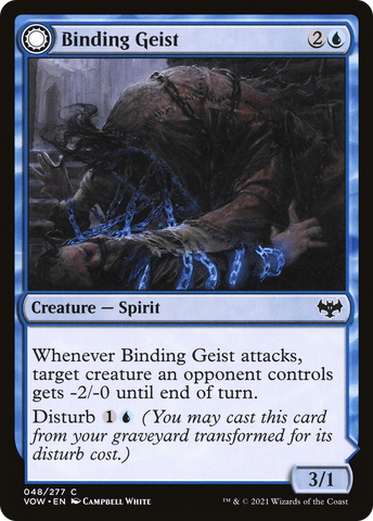 Binding Geist (VOW-048)  Foil - Innistrad: Crimson Vow: (Double Faced Transform)