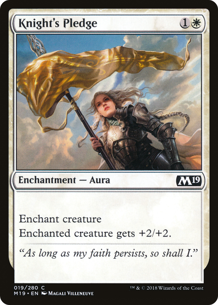 Knight's Pledge (M19-019)  Foil - Core Set 2019
