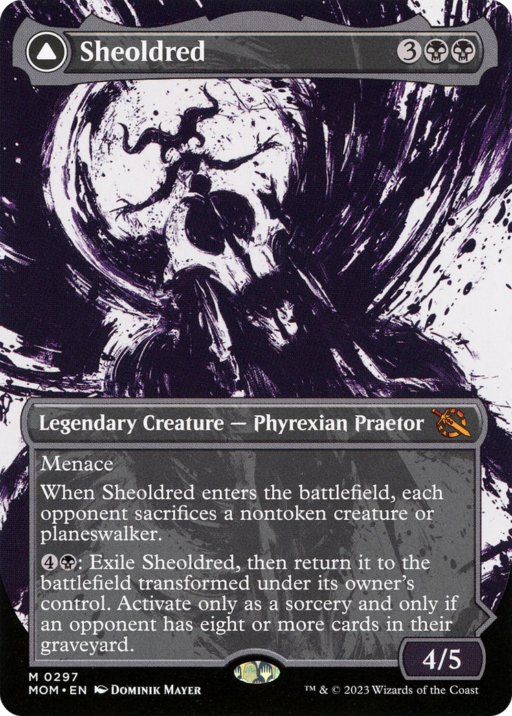 Sheoldred (Showcase) (MOM-297)  Foil - March of the Machine: (Showcase) (Borderless)