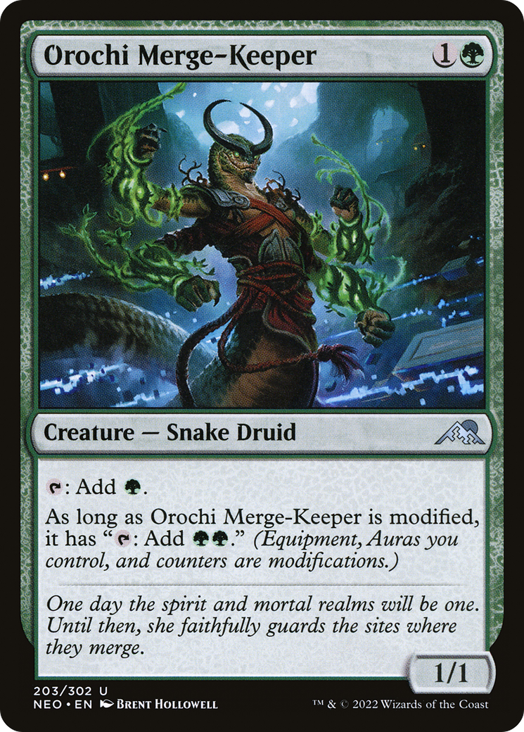 Orochi Merge-Keeper (NEO-203)  Foil - Kamigawa: Neon Dynasty