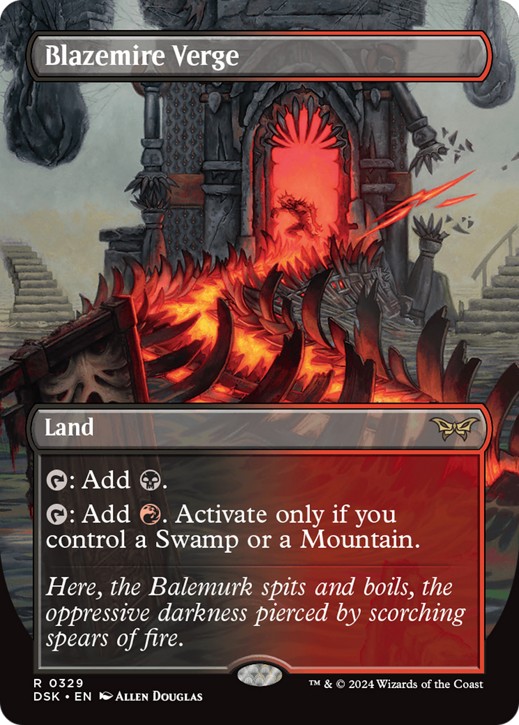 Blazemire Verge (Borderless) (DSK-329)  Foil - Duskmourn: House of Horror