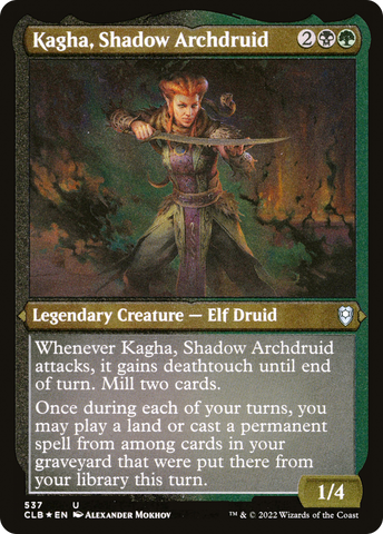 Kagha, Shadow Archdruid (CLB-537)  Etched Foil - Commander Legends: Battle for Baldur's Gate