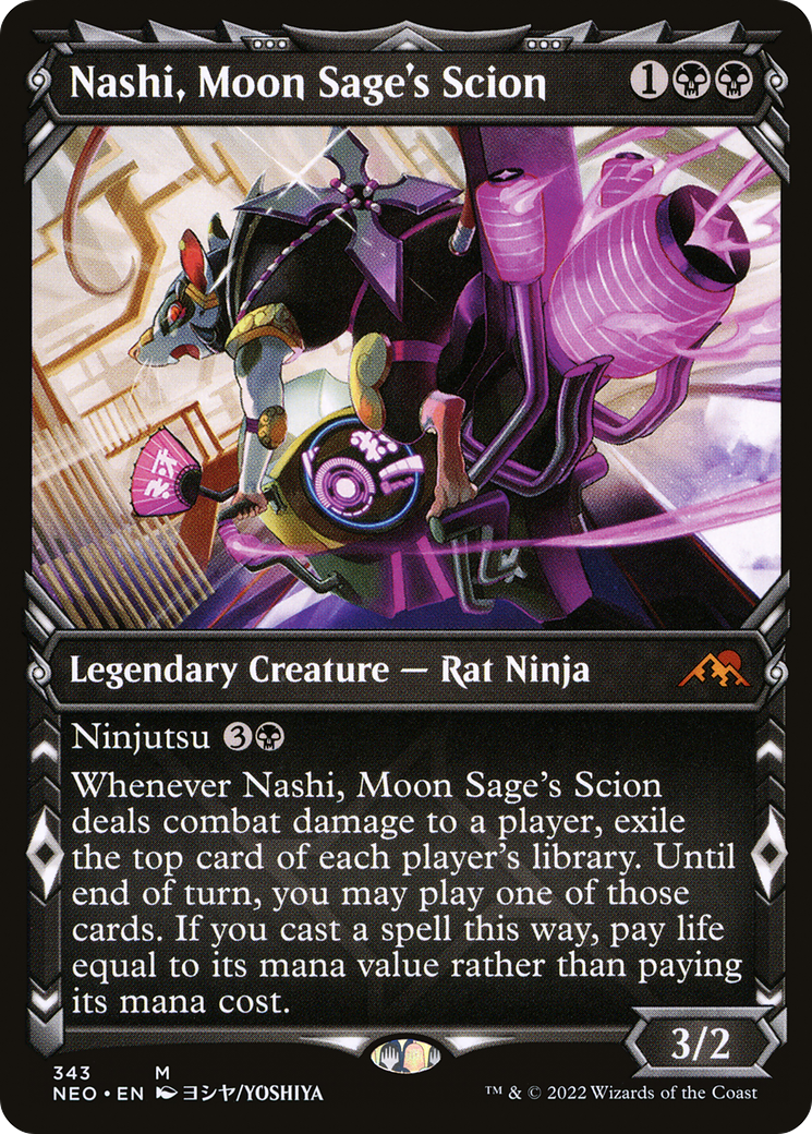 Nashi, Moon Sage's Scion (Showcase) (NEO-343) - Kamigawa: Neon Dynasty: (Showcase) Foil