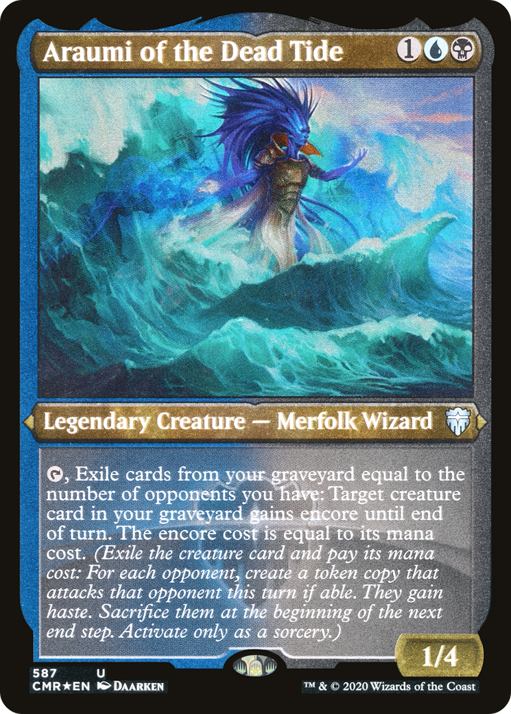 Araumi of the Dead Tide (Foil Etched) (CMR-587)  Foil - Commander Legends