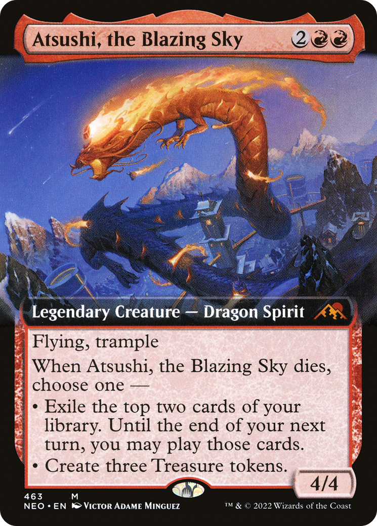 Atsushi, the Blazing Sky (Extended Art) (NEO-463)  Foil - Kamigawa: Neon Dynasty: (Extended Art)