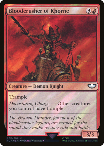 Bloodcrusher of Khorne (Surge Foil) (40K-072)  Foil - Warhammer 40,000 Commander