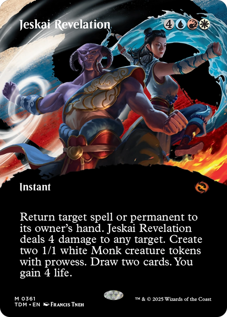 Jeskai Revelation (Borderless) (TDM-361)  - Tarkir: Dragonstorm: (Showcase)