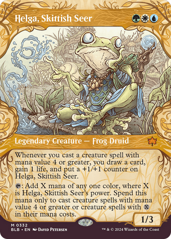 Helga, Skittish Seer (Showcase) (BLB-332)  - Bloomburrow: (Showcase) (Borderless)