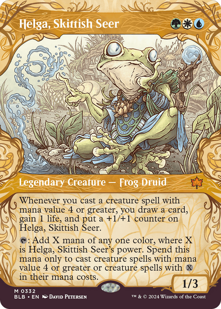Helga, Skittish Seer (Showcase) (BLB-332)  - Bloomburrow: (Showcase) (Borderless)
