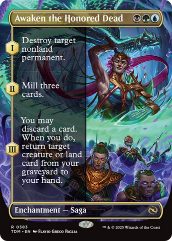 Awaken the Honored Dead (Borderless) (TDM-383)  - Tarkir: Dragonstorm: (enchantment)