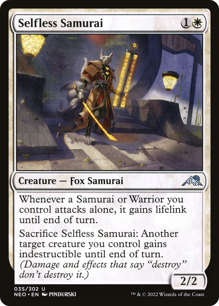 Selfless Samurai (NEO-035)  Foil - Kamigawa: Neon Dynasty