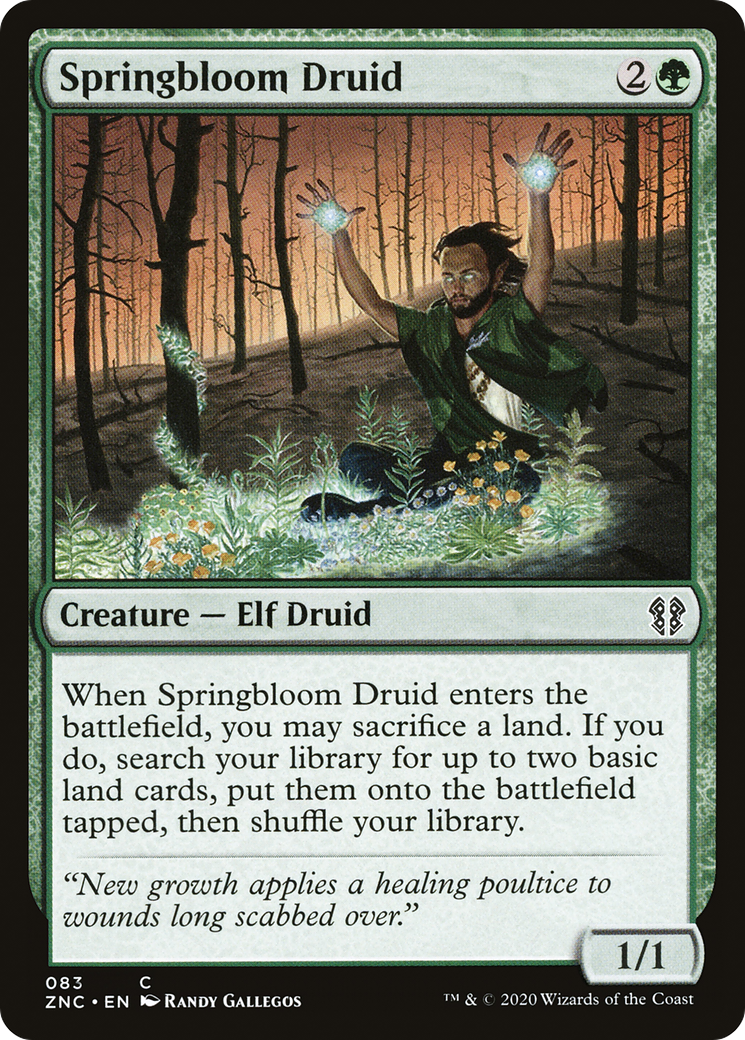 Springbloom Druid (ZNC-083)  - Zendikar Rising Commander