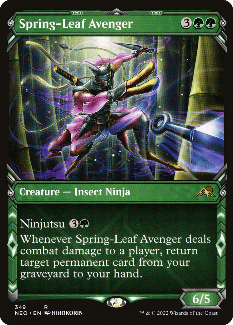 Spring-Leaf Avenger (Showcase) (NEO-349)  Foil - Kamigawa: Neon Dynasty: (Showcase)