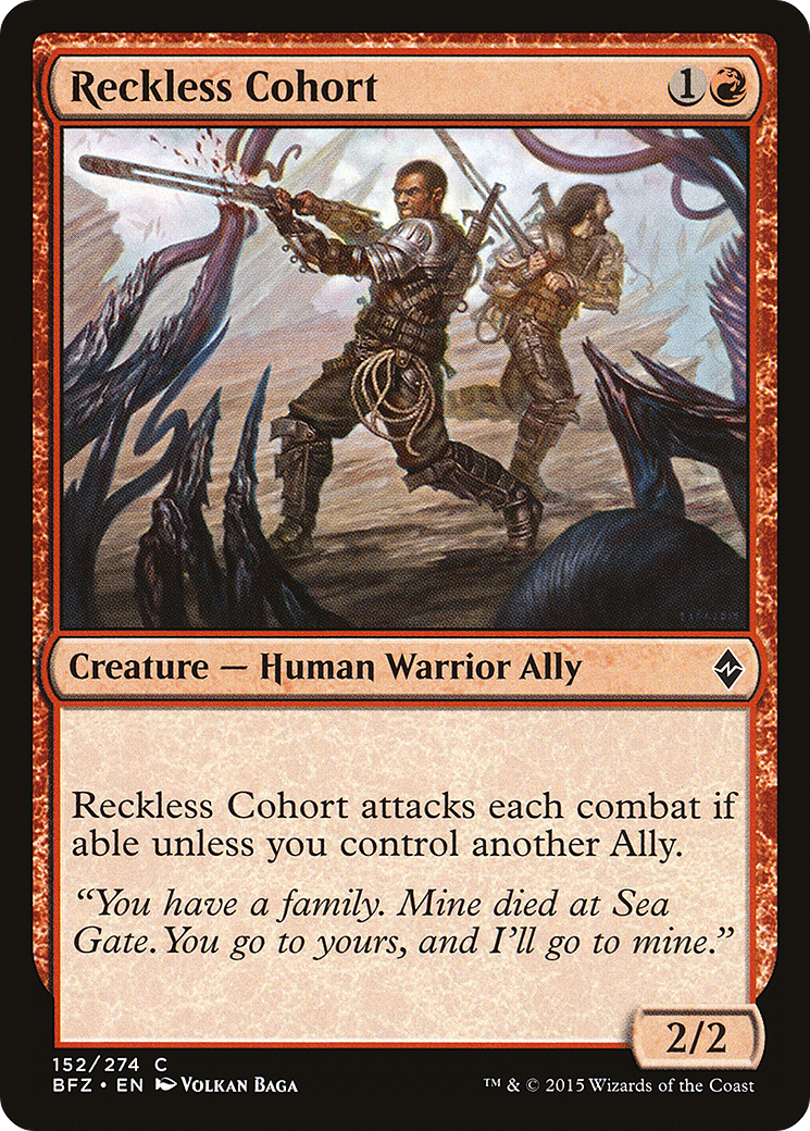 Reckless Cohort (BFZ-152)  - Battle for Zendikar