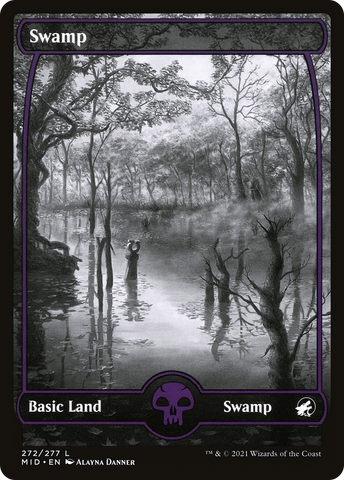 Swamp (272) (MID-272)  Foil - Innistrad: Midnight Hunt: (Full Art, Showcase)