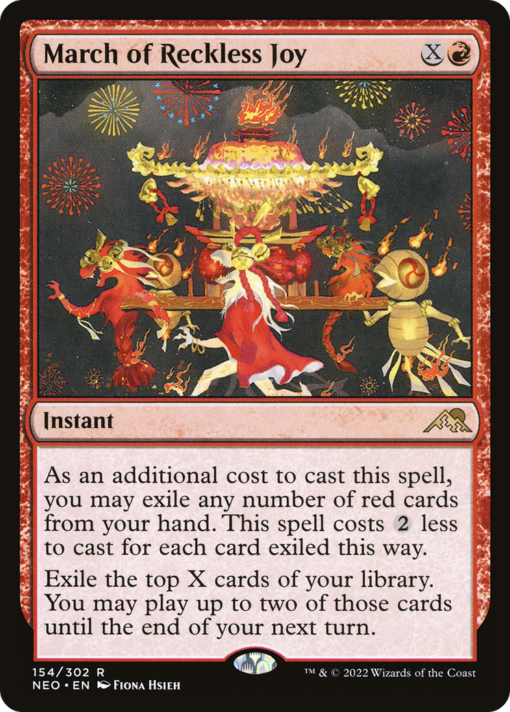 March of Reckless Joy (NEO-154)  - Kamigawa: Neon Dynasty