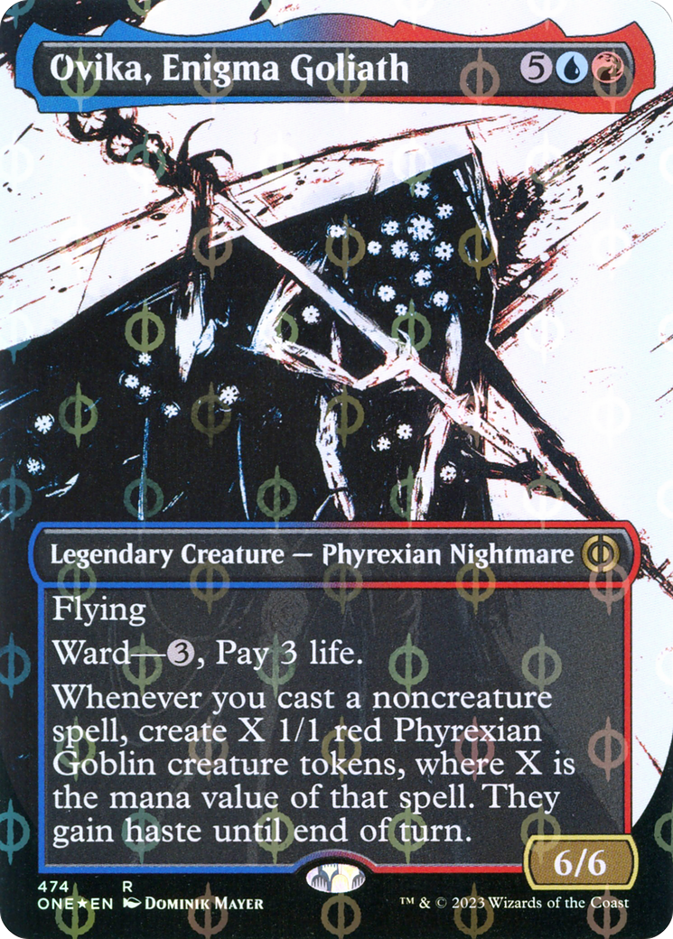 Ovika, Enigma Goliath (Showcase) (Step-and-Compleat Foil) (ONE-474)  Foil - Phyrexia: All Will Be One: (Showcase) (Borderless)