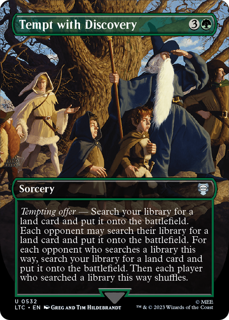 Tempt with Discovery (Borderless) (LTC-532) - Tales of Middle-earth Commander (Borderless) Foil