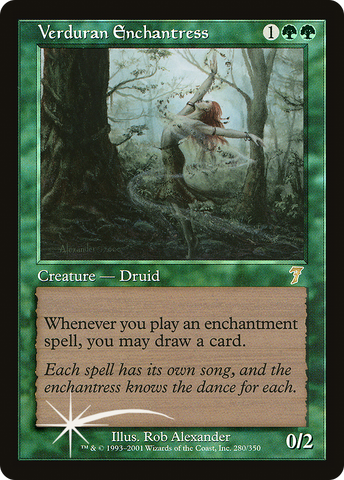 Verduran Enchantress (7ED-280★) - Seventh Edition Foil