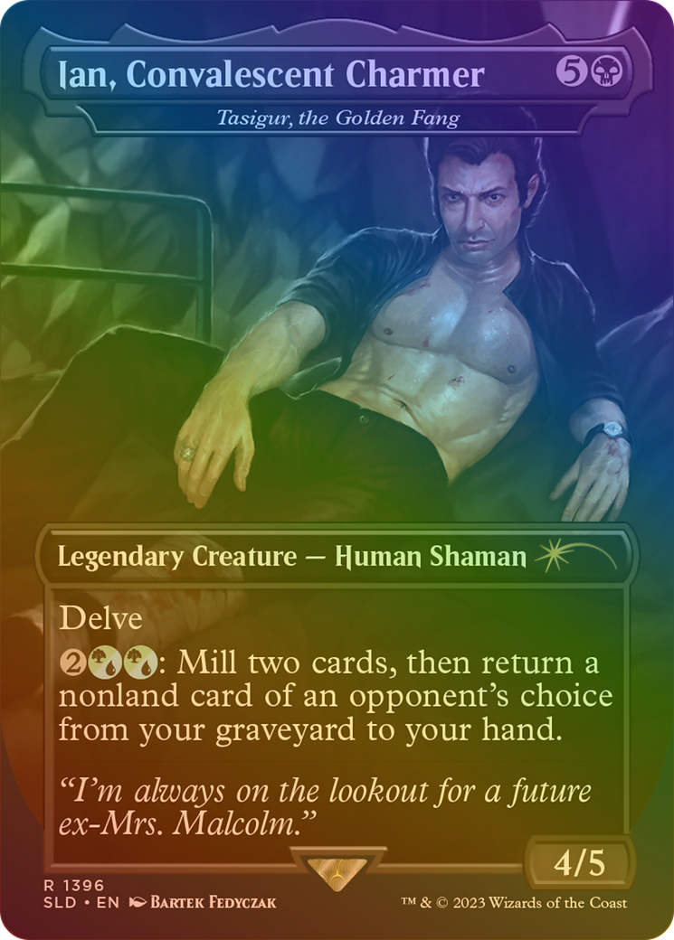 Ian, Convalescent Charmer - Tasigur, the Golden Fang (Rainbow Foil) (SLD-1396)  Foil - Secret Lair Drop / Ian, Convalescent Charmer (Borderless)