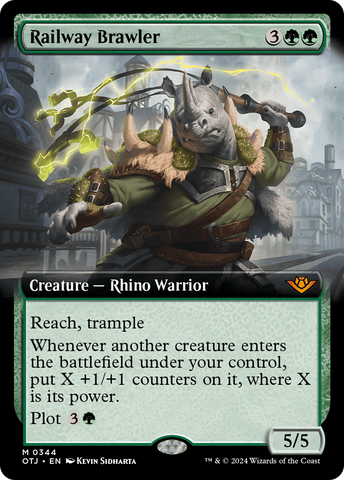 Railway Brawler (Extended Art) (OTJ-344)  Foil - Outlaws of Thunder Junction: (Extended Art)
