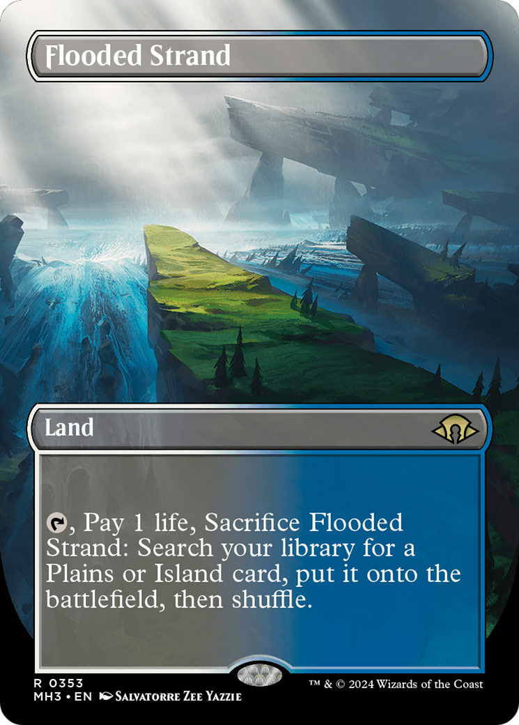 Flooded Strand (Borderless) (MH3-353)  Foil - Modern Horizons 3