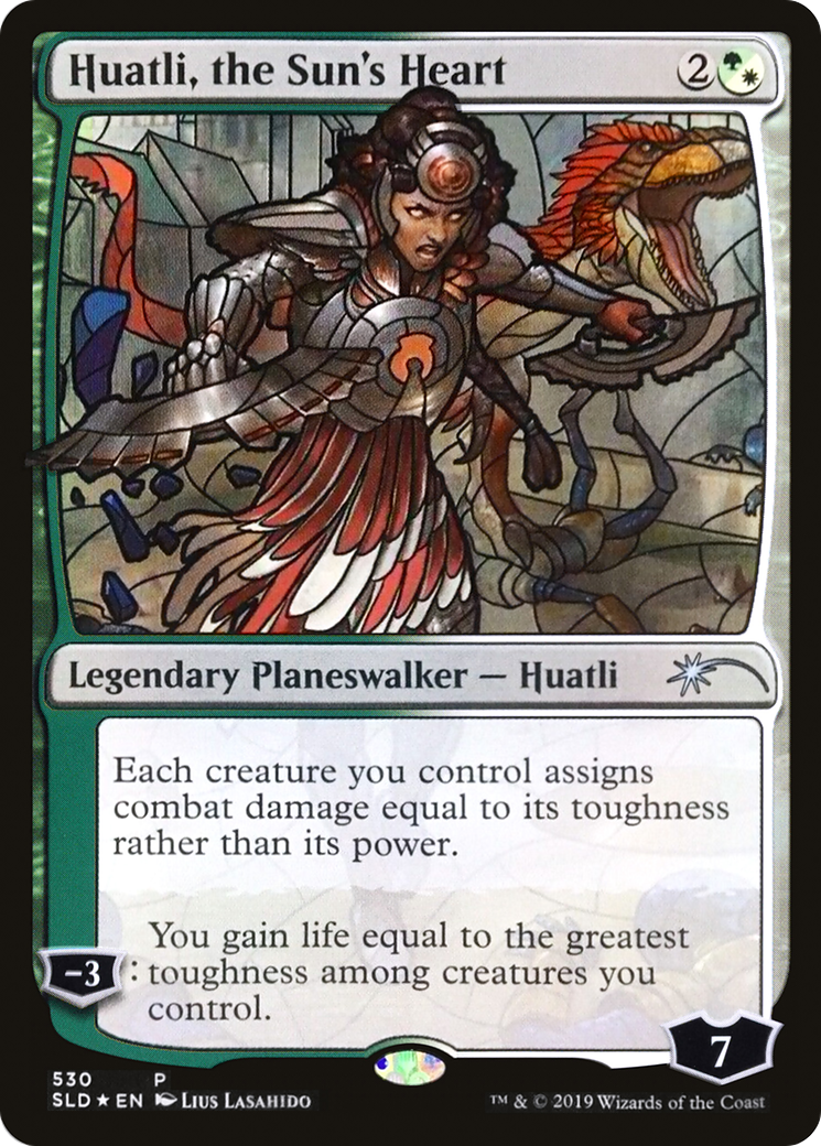 Huatli, the Sun's Heart (Stained Glass) (SLD-530)  Foil - Secret Lair Drop