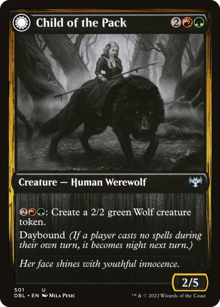 Child of the Pack (DBL-501)  Foil - Innistrad: Double Feature: (Double Faced Transform)