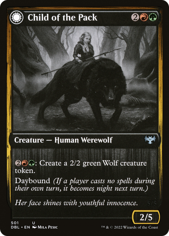 Child of the Pack (DBL-501)  Foil - Innistrad: Double Feature: (Double Faced Transform)