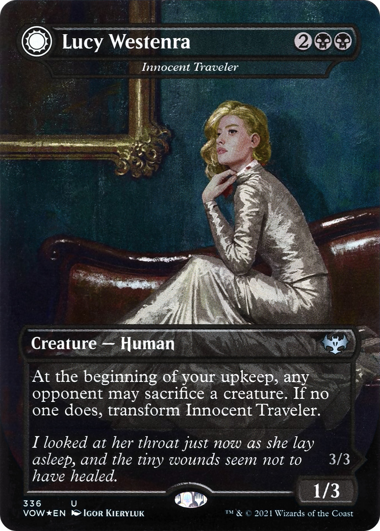 Lucy Westenra - Innocent Traveler (VOW-336)  Foil - Innistrad: Crimson Vow: (Double Faced Transform) (Borderless)