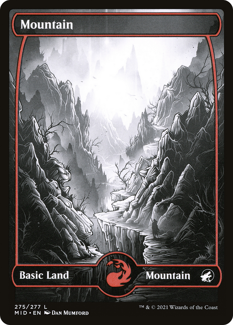 Mountain (275) (MID-275) - Innistrad: Midnight Hunt: (Full Art, Showcase)