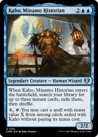 Kaho, Minamo Historian (CMM-101)  Foil - Commander Masters