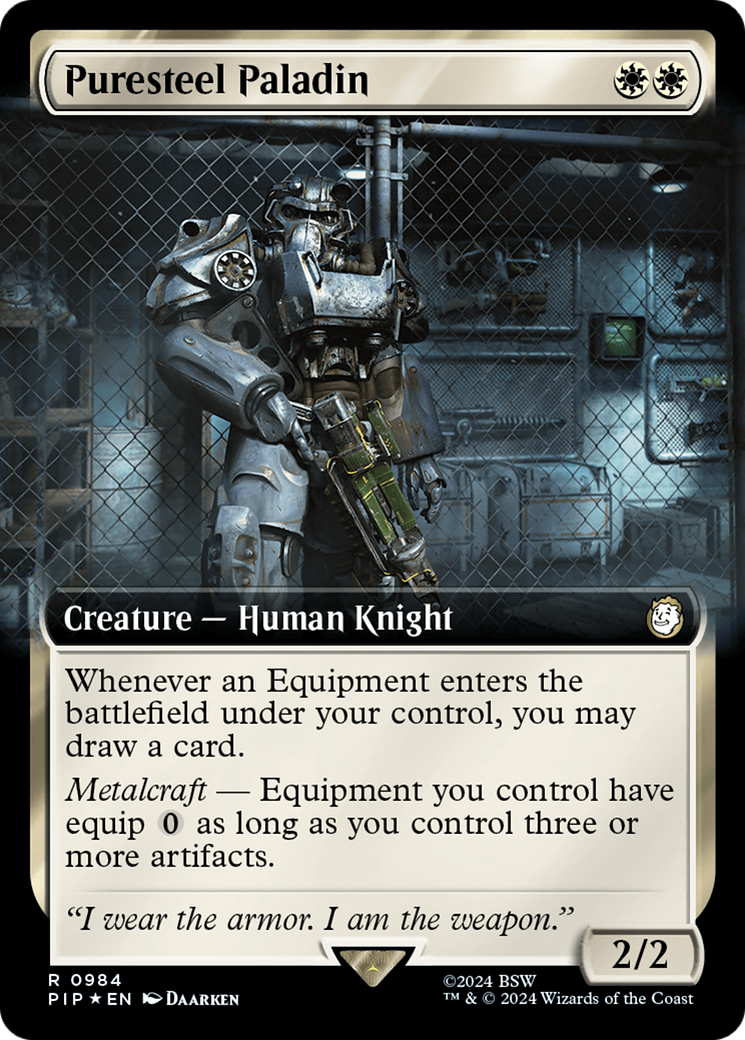 Puresteel Paladin (Extended Art) (Surge Foil) (PIP-984) - Fallout: (Extended Art) Foil