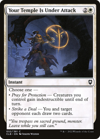 Your Temple Is Under Attack (CLB-052)  Foil - Commander Legends: Battle for Baldur's Gate