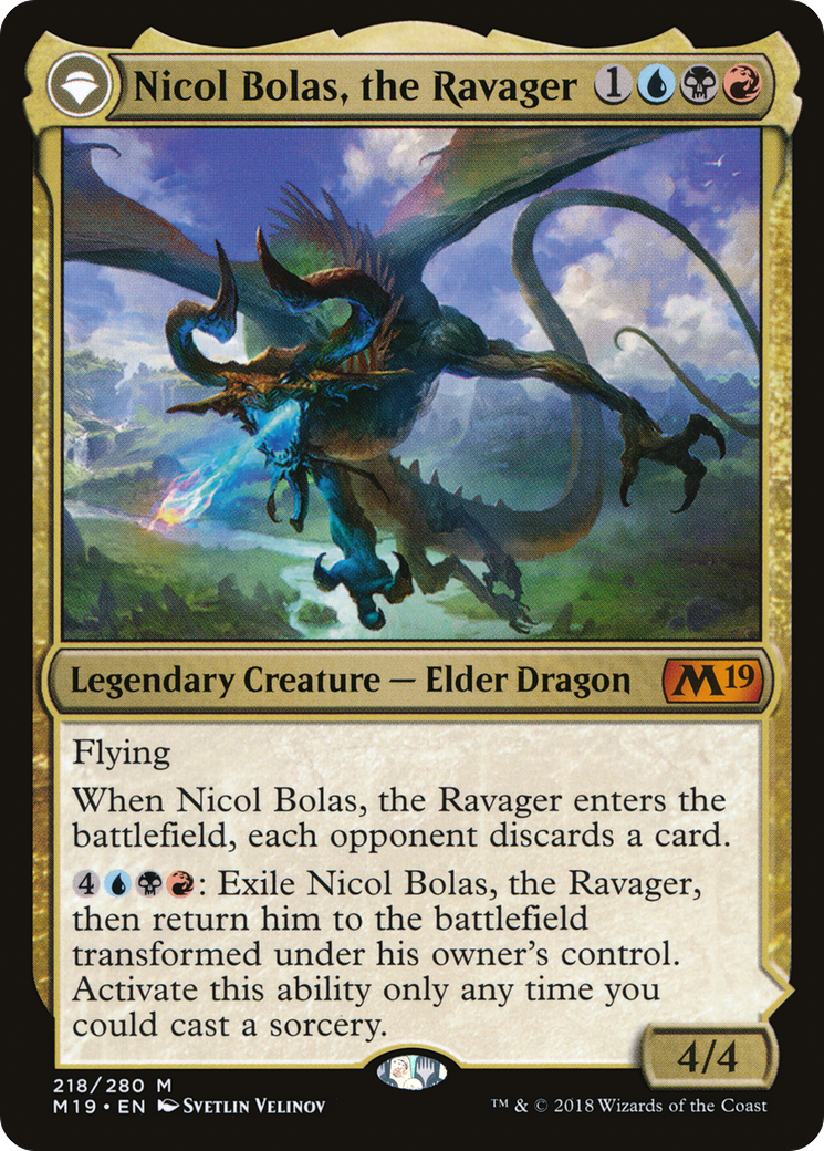 Nicol Bolas, the Ravager (M19-218)  Foil - Core Set 2019: (originpwdfc)