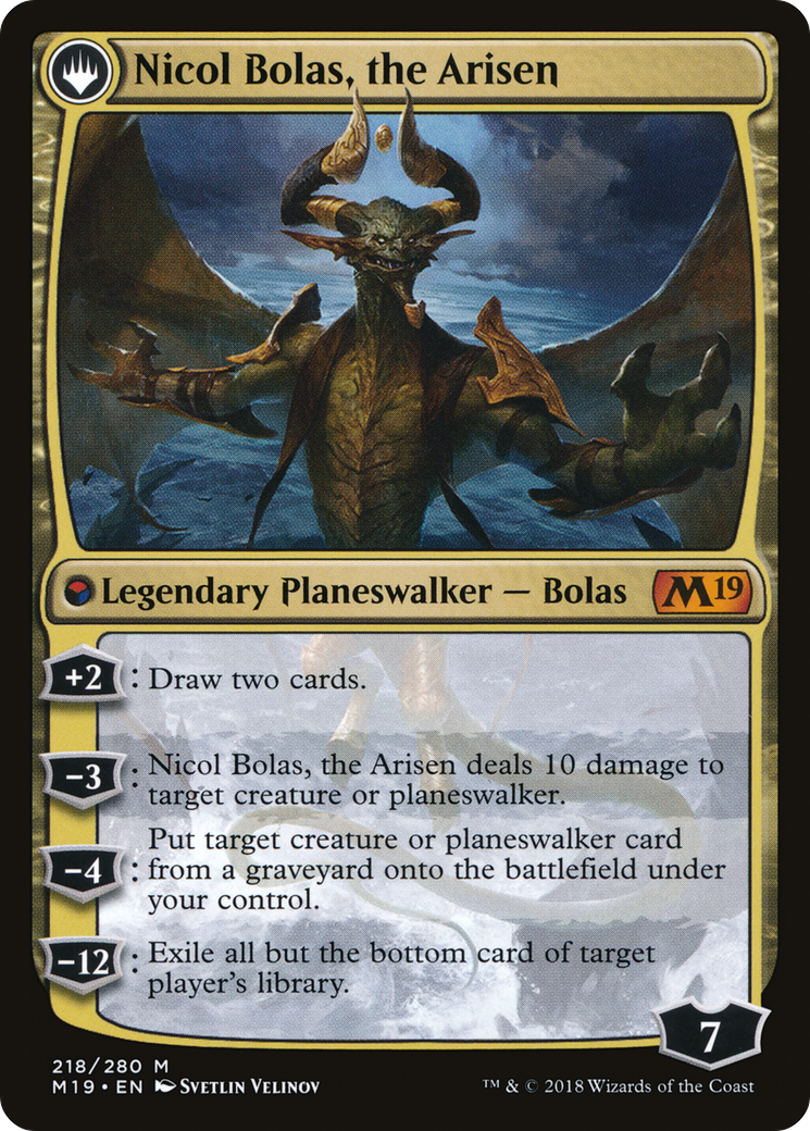 Nicol Bolas, the Ravager (M19-218) - Core Set 2019: (originpwdfc) Foil