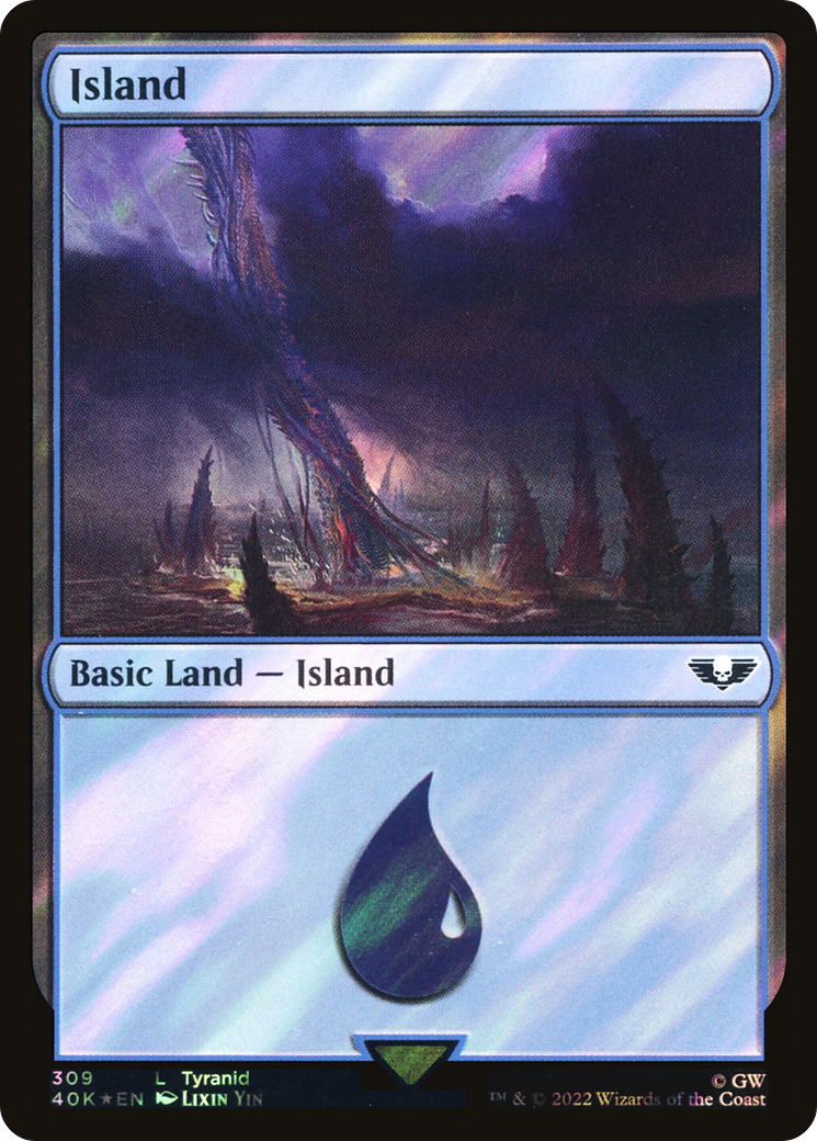 Island (309) (Surge Foil) (40K-309★) - Warhammer 40,000 Commander Foil